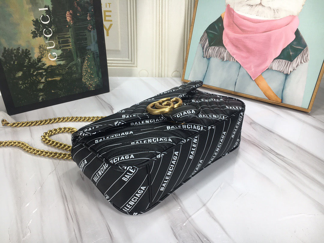 Bolso Gucci x Balenciaga Marmont Gg Negro