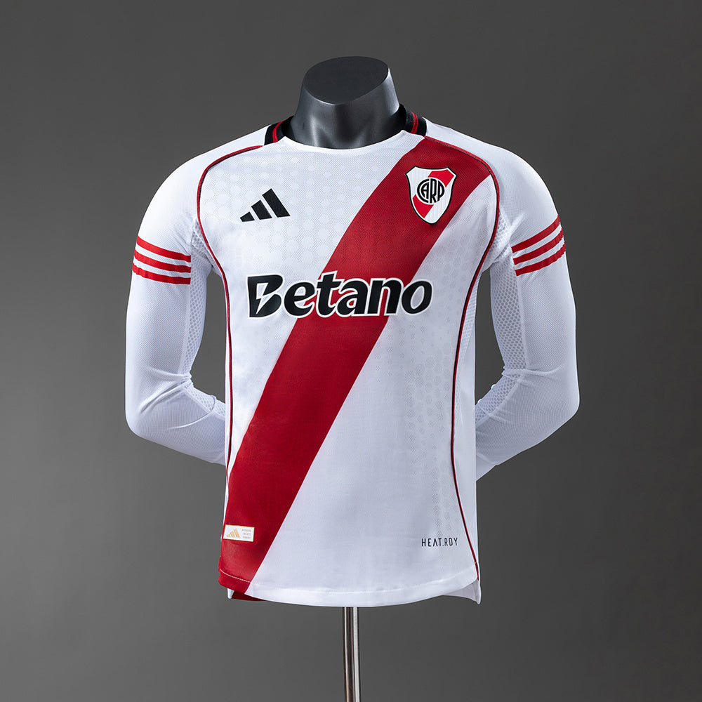 River Plate 2025/26 Home Player Version Manga Larga