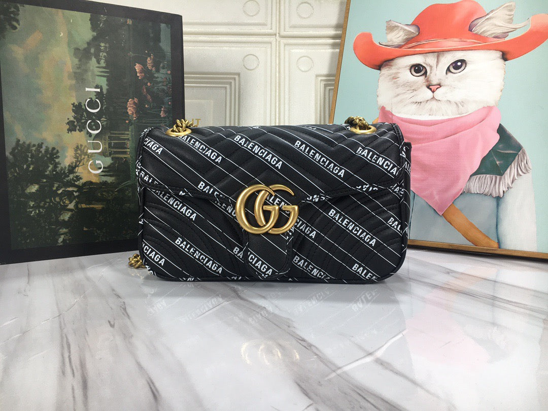 Bolso Gucci x Balenciaga Marmont Gg Negro