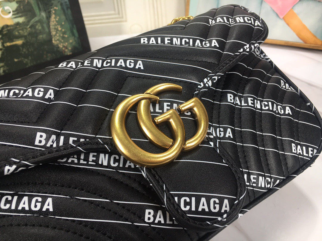 Bolso Gucci x Balenciaga Marmont Gg Negro