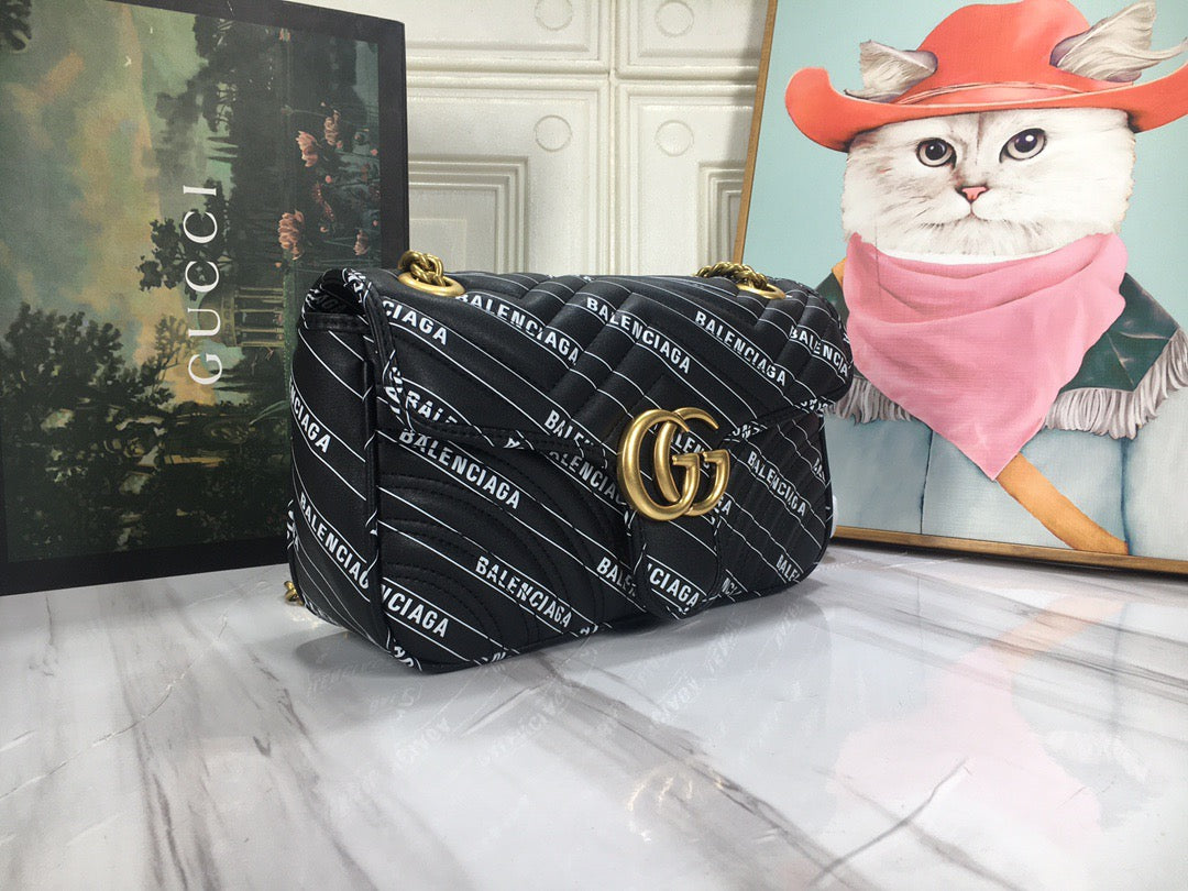 Bolso Gucci x Balenciaga Marmont Gg Negro