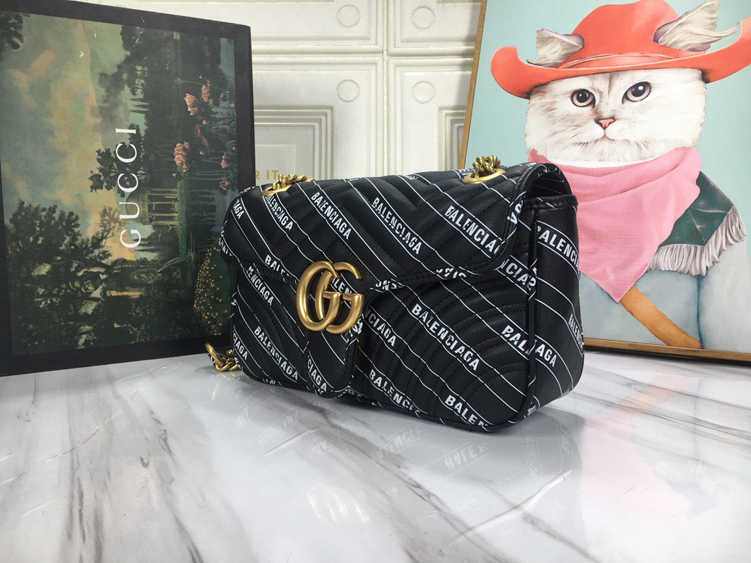 Bolso Gucci x Balenciaga Marmont Gg Negro