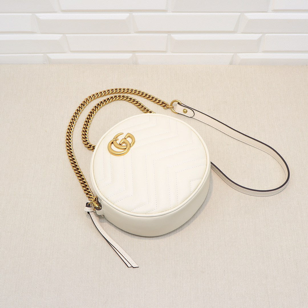 Bolso Gucci Marmount gg redondo claro