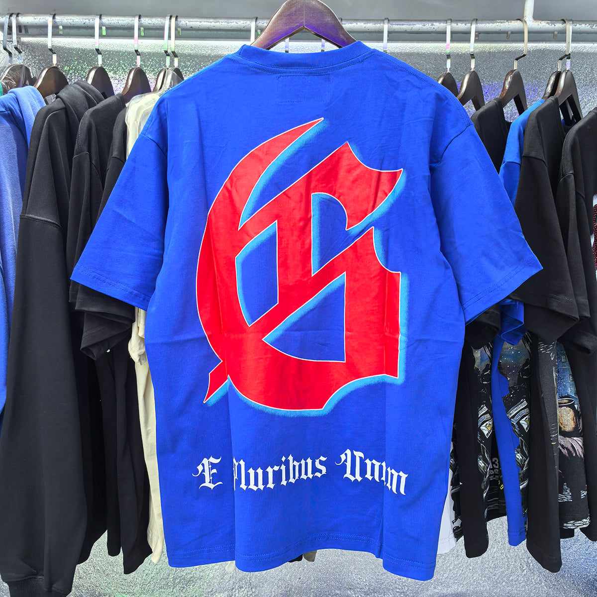 Camiseta Godspeed ajedrez azul