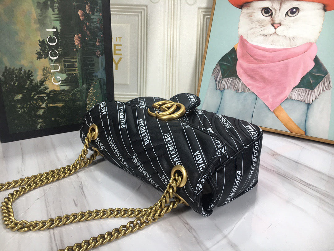 Bolso Gucci x Balenciaga Marmont Gg Negro