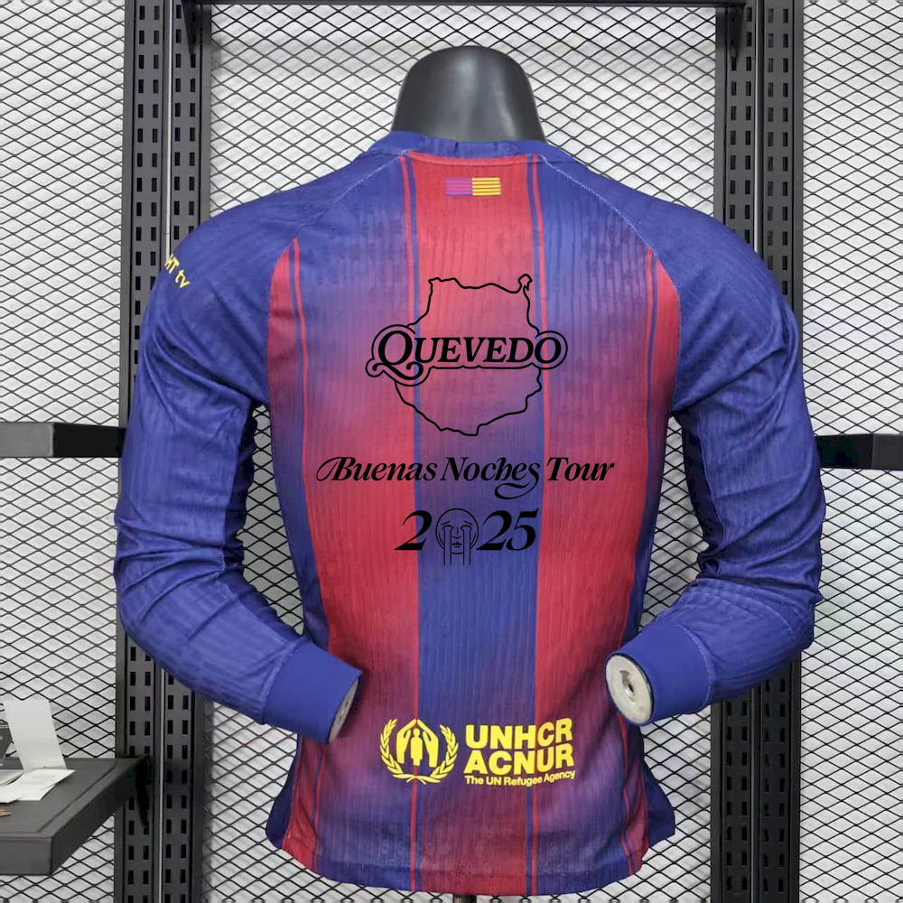 Fútbol Club Barcelona 2025/26 Home x Quevedo Tour 2025 Manga Larga
