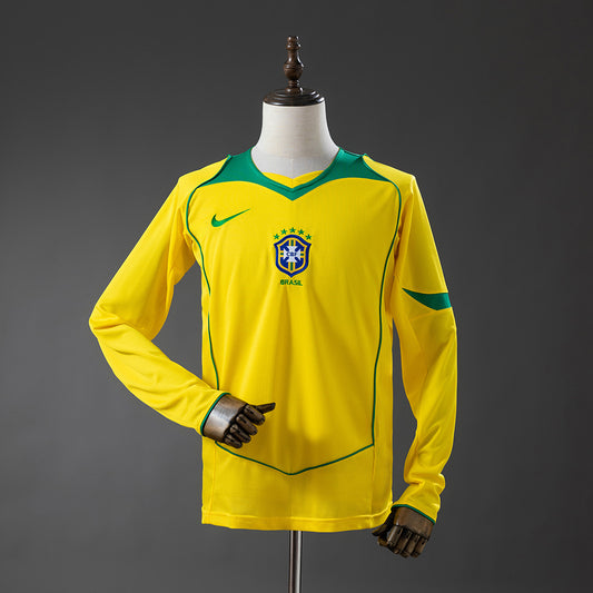 Brasil retro 2004 Home Fan Version Manga Larga