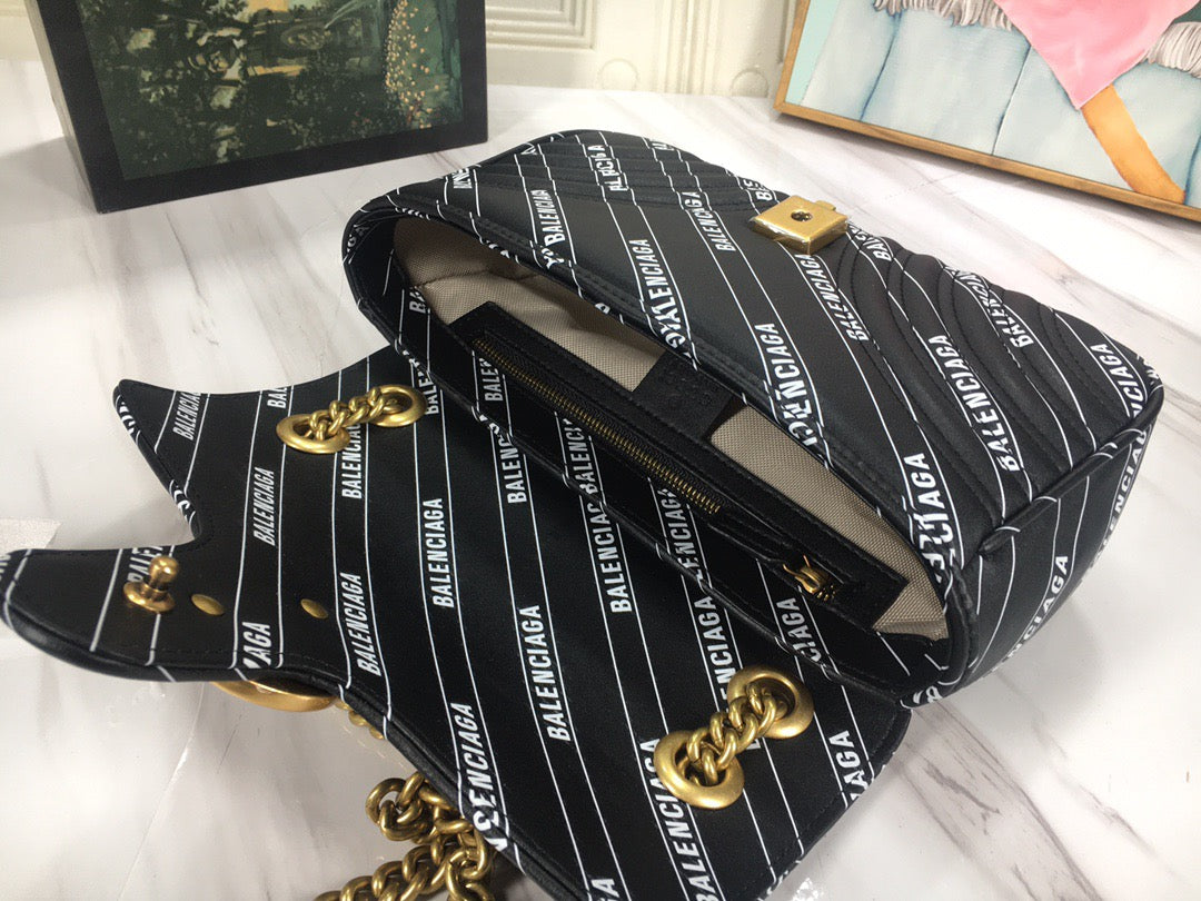 Bolso Gucci x Balenciaga Marmont Gg Negro