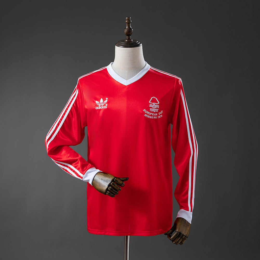 Nottingham Forest retro 1977/80 Home Fan Version Manga Larga