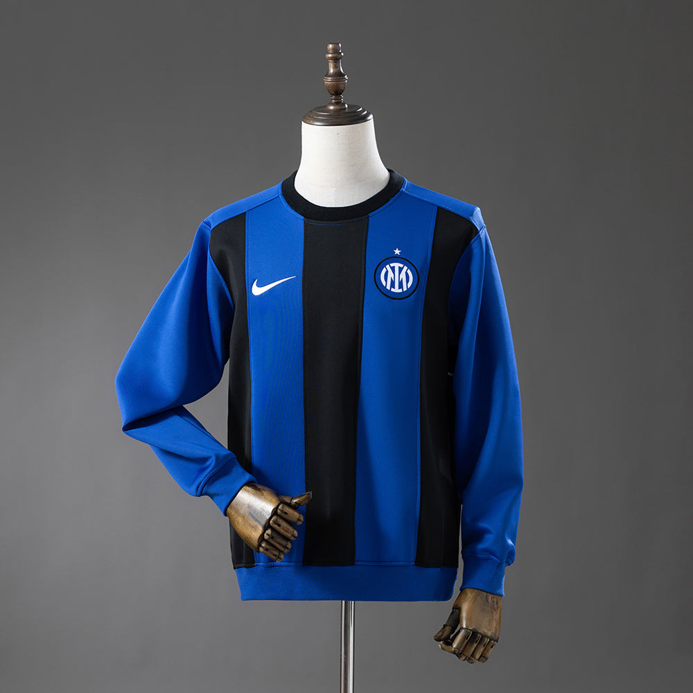 Inter Milan 2025/26 Manga Larga Azul Oscuro y Negro