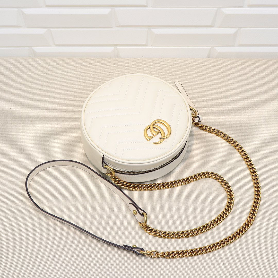 Bolso Gucci Marmount gg redondo claro