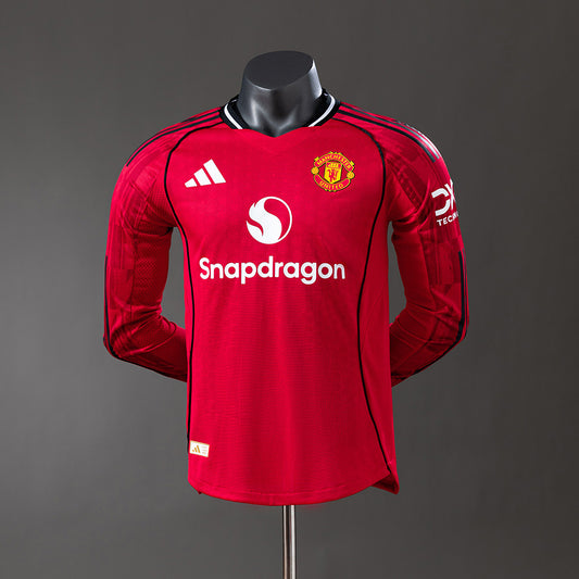Manchester United 2025/26 Home Manga Larga - Versión Jugador