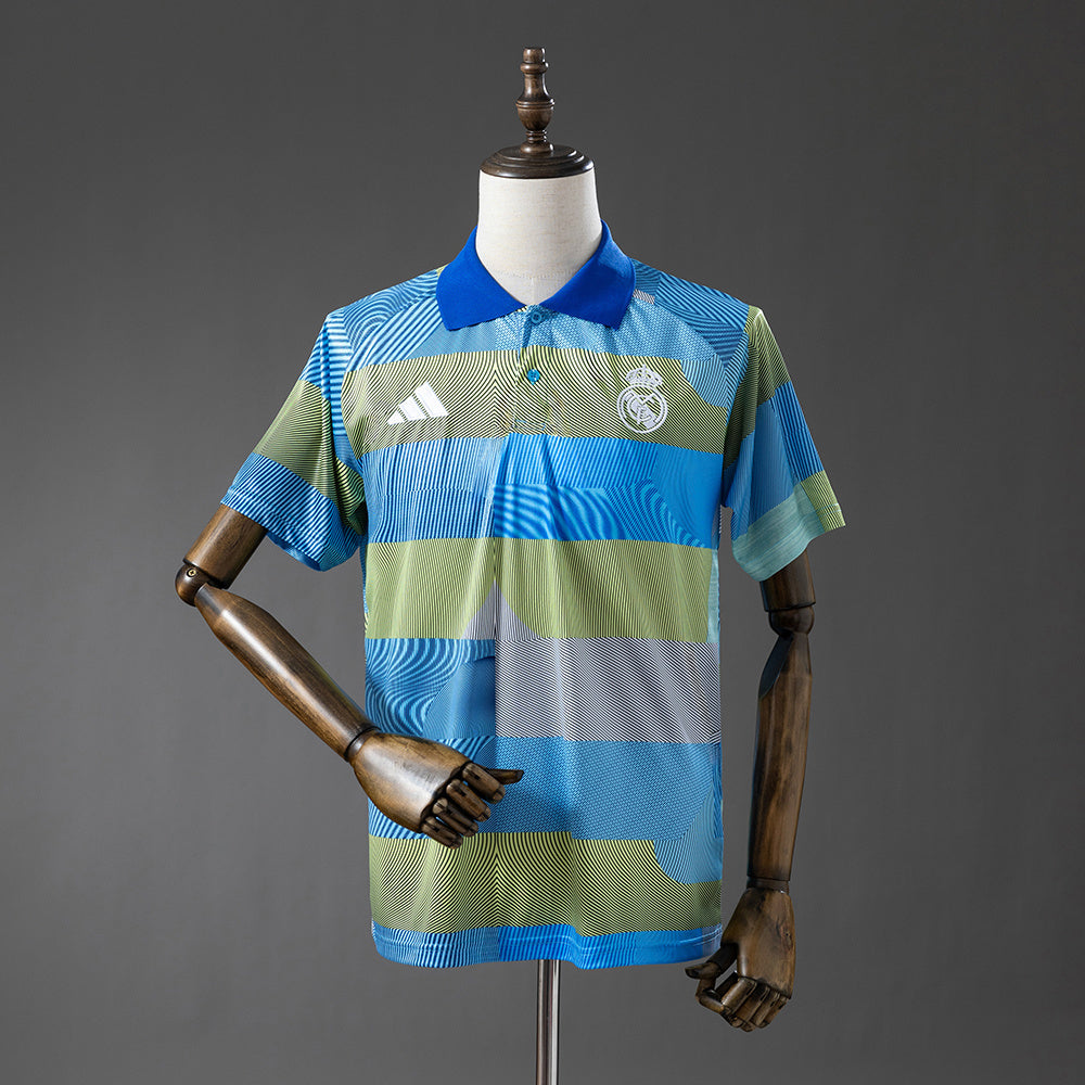 Real Madrid 2025/26 Polo Verde Rayado