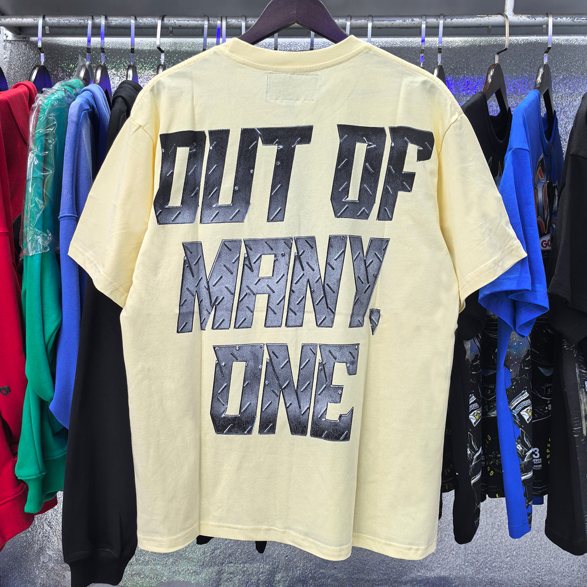 Camiseta Godspeed Out of Many One beige