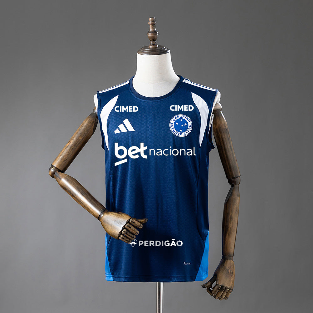 Cruzeiro 2026/27 All Sponsor Training Sin Mangas Azul Oscuro