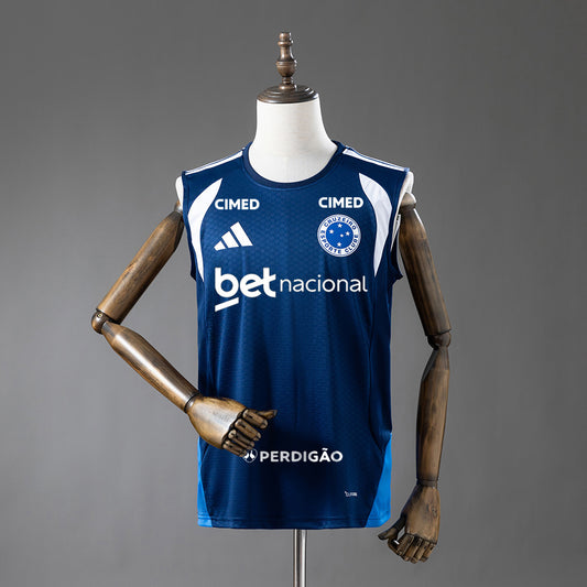 Cruzeiro 2026/27 All Sponsor Training Sin Mangas Azul Oscuro