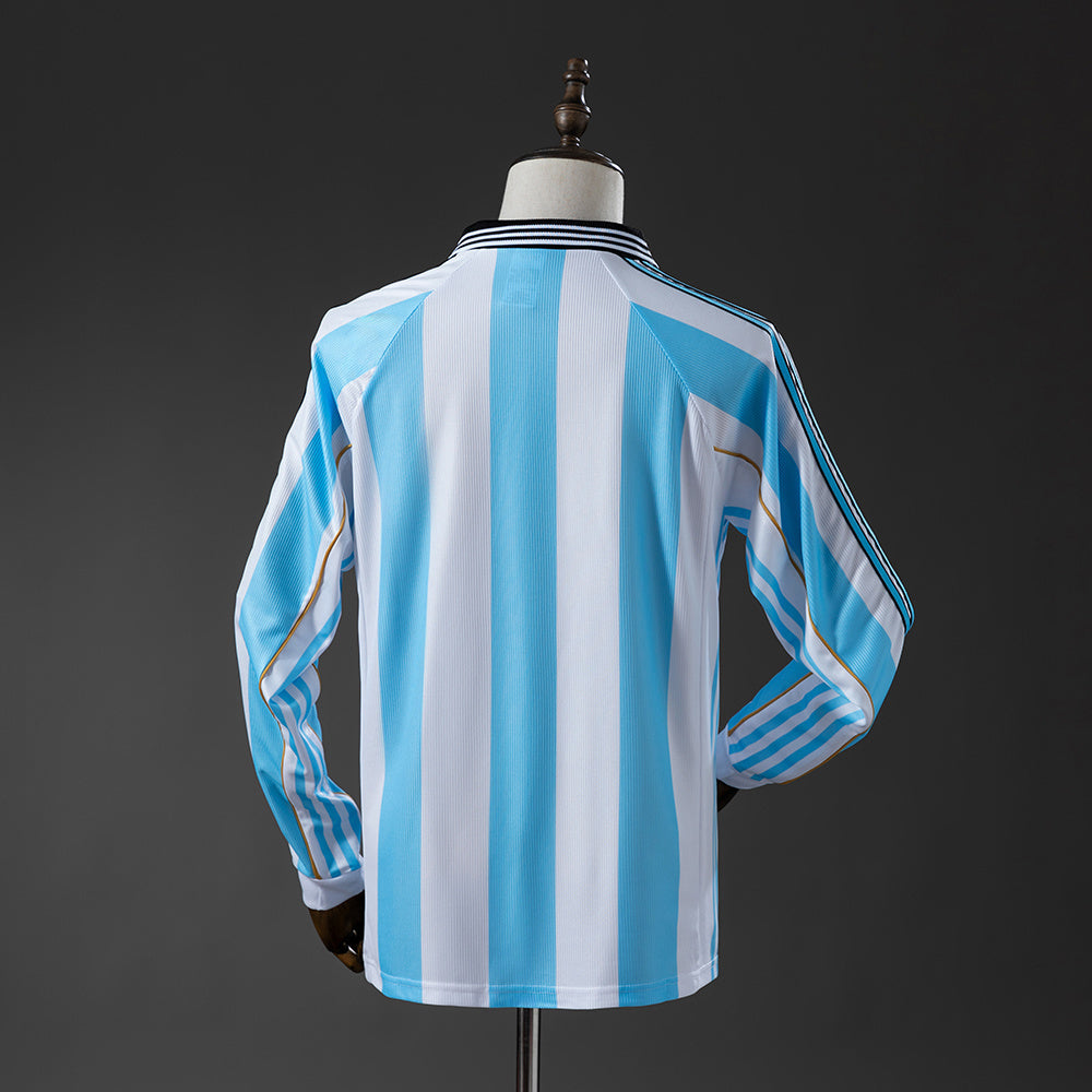 Argentina retro 1998 Home Manga Larga Fan Version