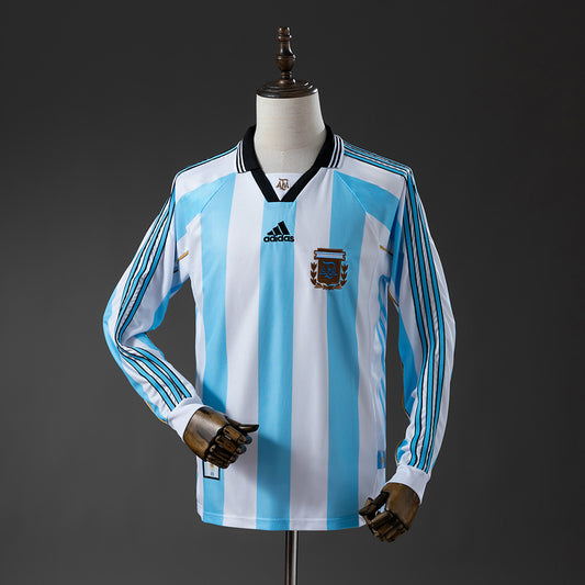 Argentina retro 1998 Home Manga Larga Fan Version