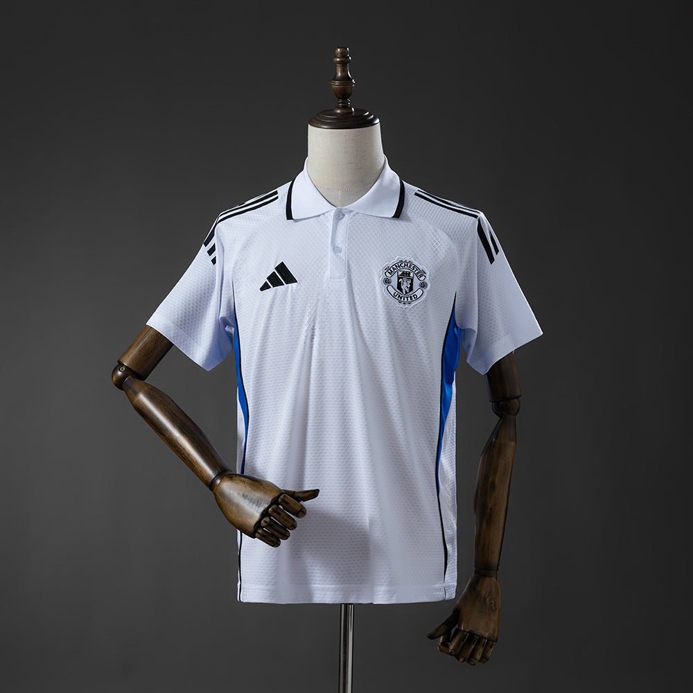 Manchester United 2025/26 Polo Blanco