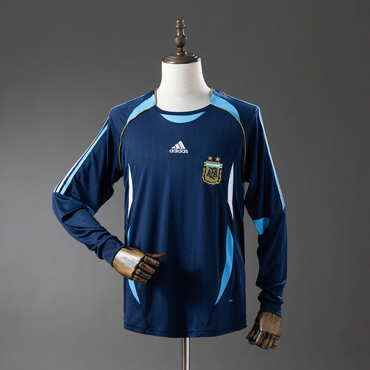 Argentina retro 2006 Away Fan Version Manga Larga