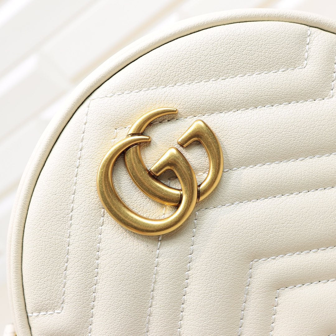 Bolso Gucci Marmount gg redondo claro
