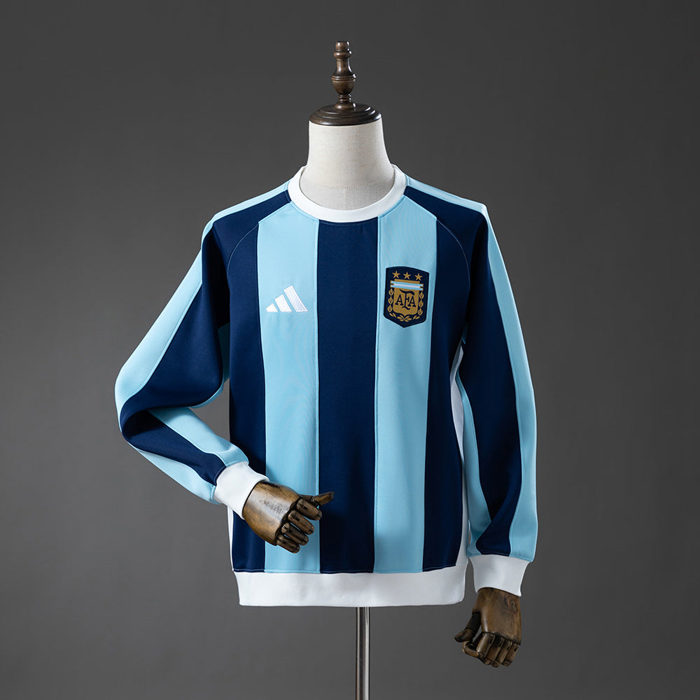 Argentina 2025/26 Manga Larga Azul Oscuro y Azul Claro