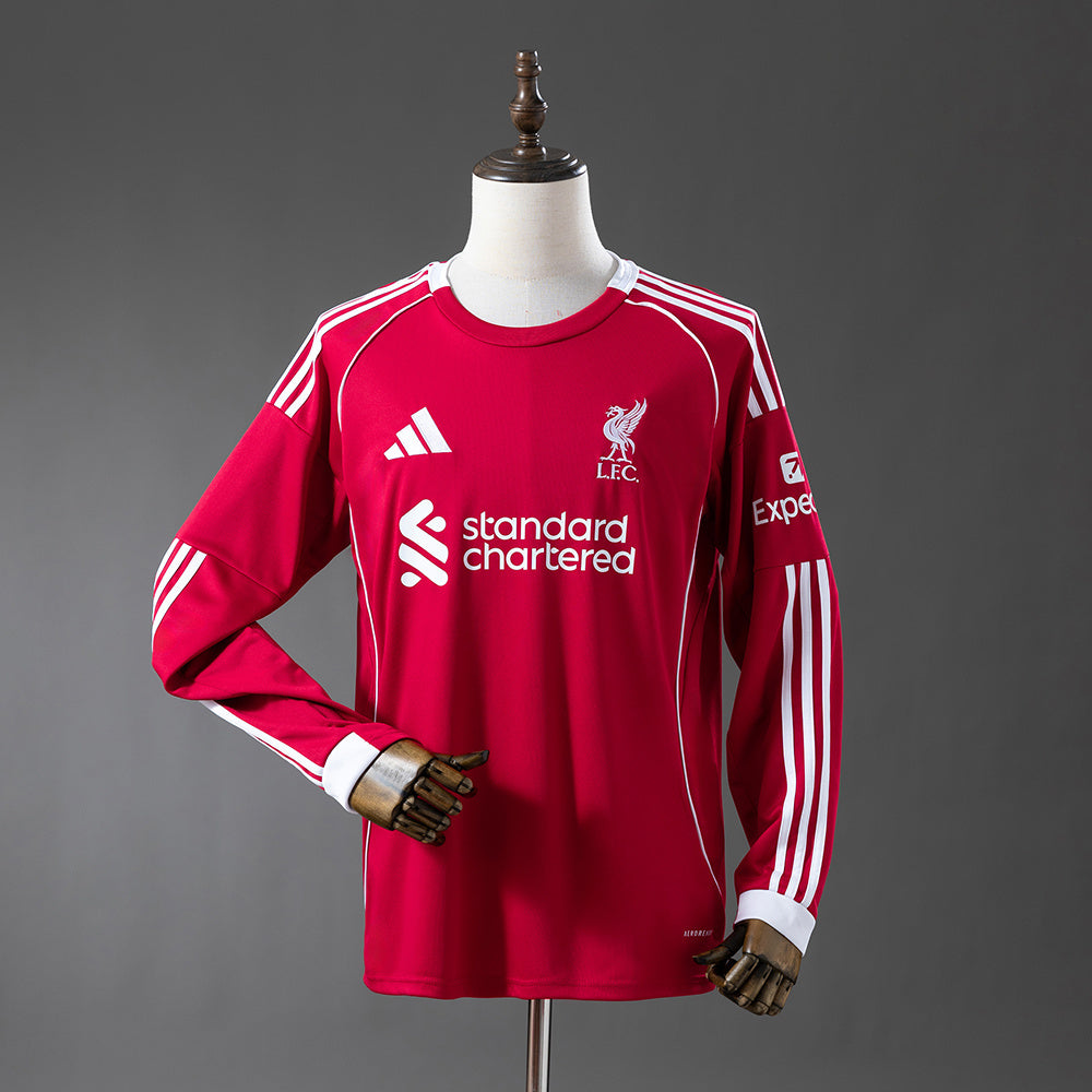 Liverpool 2025/26 Home Manga Larga Fan Version