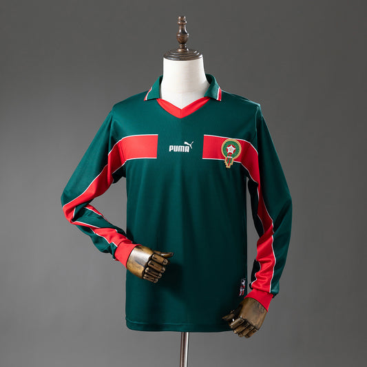 Marruecos retro 1998 Home Manga Larga Fan Version