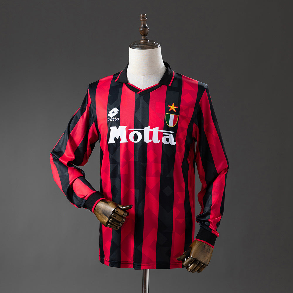 AC Milan retro 1993/94 Home Manga Larga Fan Version