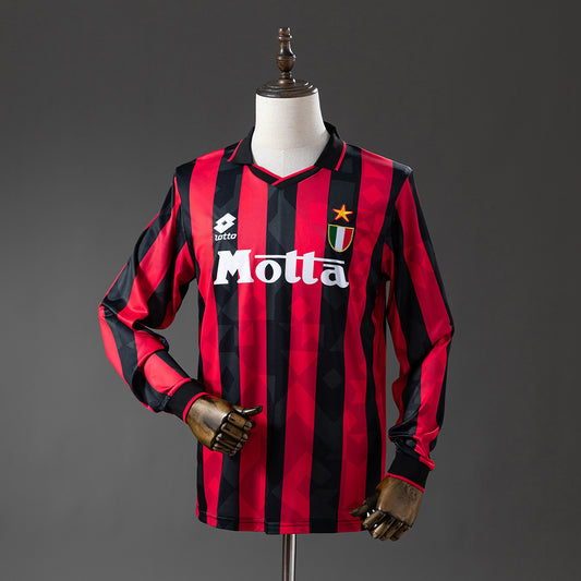 AC Milan retro 1993/94 Home Manga Larga Fan Version