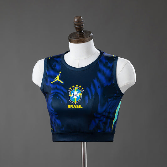 Brazil 2026 Away Crop Top Style Tank Femenino