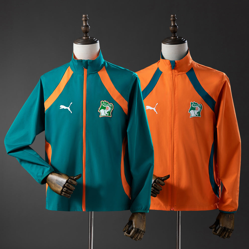 Costa de Marfil 2026 Abrigo Reversible Verde y Naranja