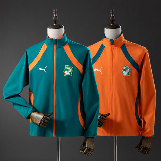 Costa de Marfil 2026 Abrigo Reversible Verde y Naranja