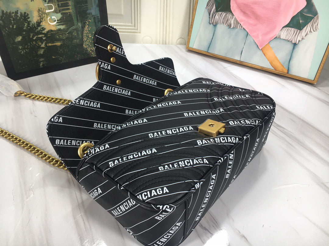 Bolso Gucci x Balenciaga Marmont Gg Negro