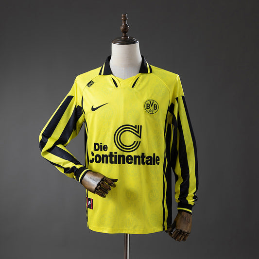 Borussia Dortmund retro 1996/97 Home Fan Version Manga Larga